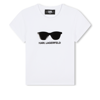 T-shirt com estampado &oacute;culos KARL LAGERFELD KIDS GIRL