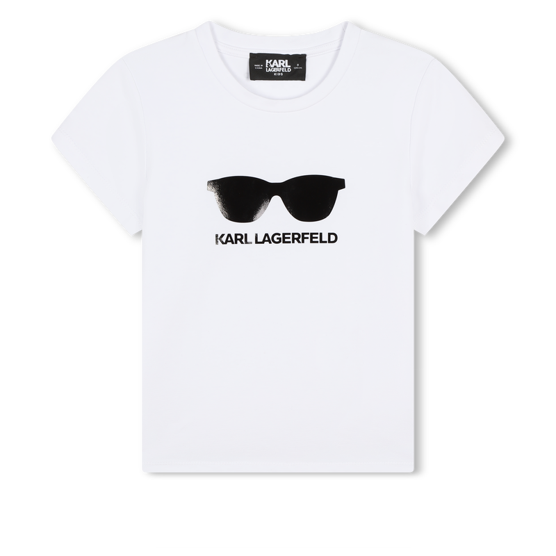T-shirt com estampado &oacute;culos KARL LAGERFELD KIDS 
                        GIRL