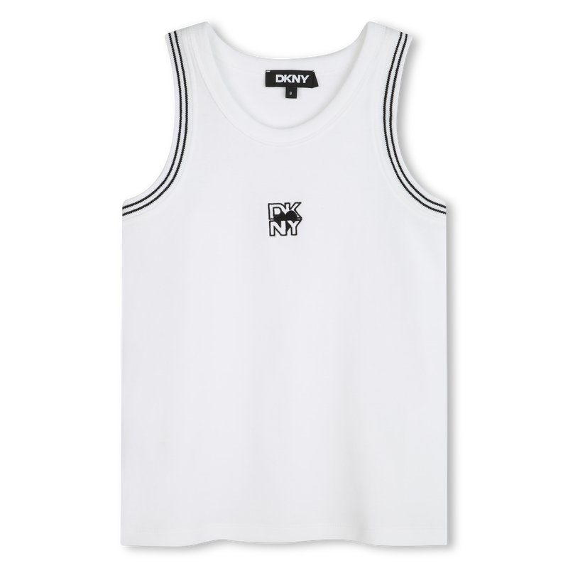 T-shirt de al&ccedil;as com bordados DKNY 
                        GIRL