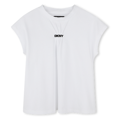 T-shirt fluida em algod&atilde;o DKNY GIRL