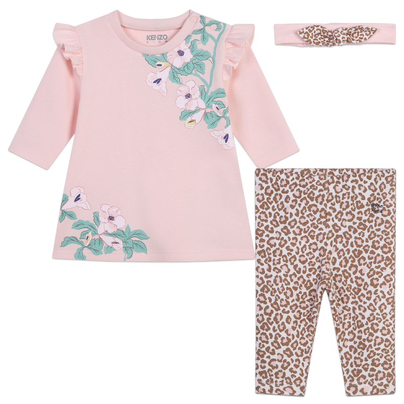 Vestido, leggings e fita KENZO KIDS 
                        GIRL