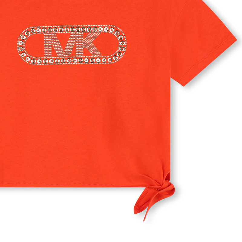 Tie-Hem Studded T-Shirt MICHAEL KORS 
                    GIRL