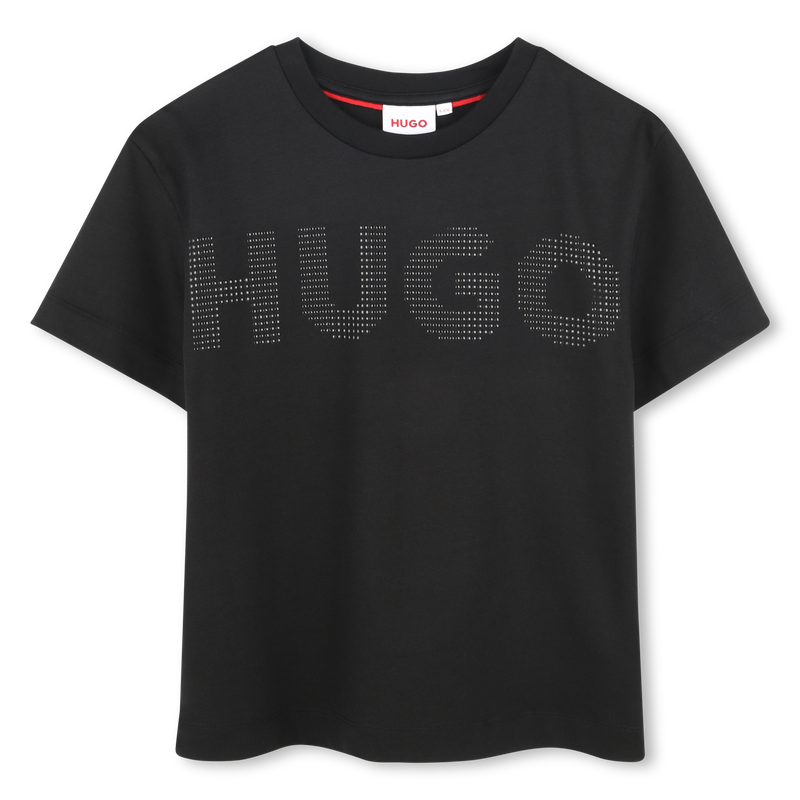 T-shirt algod&atilde;o com log&oacute;tipo HUGO 
                        GIRL