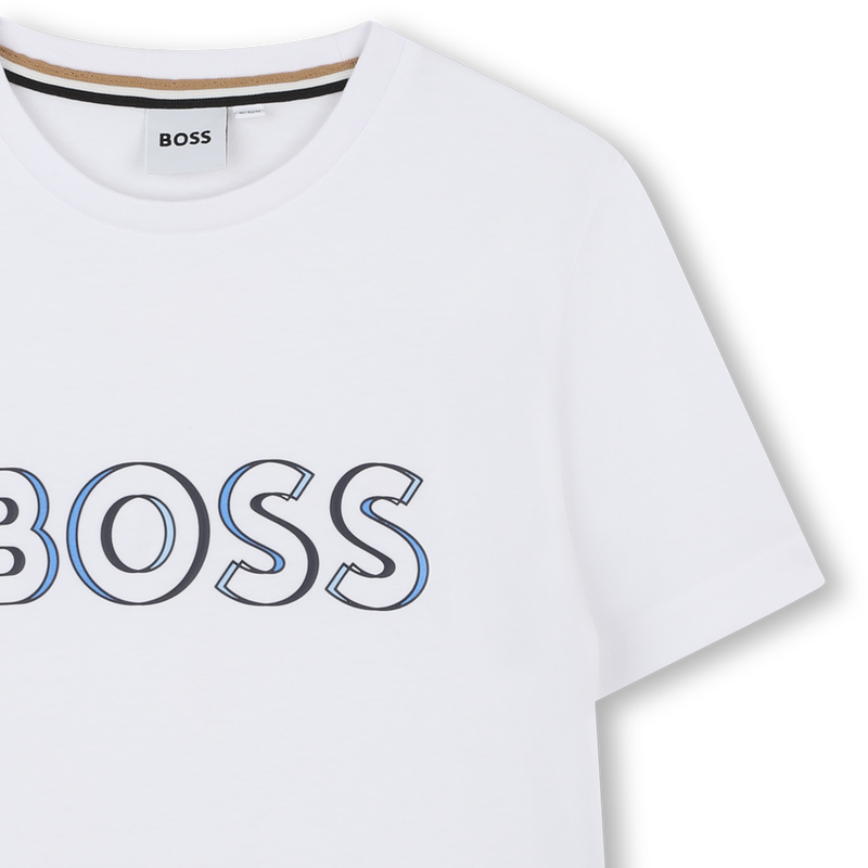 T-shirt manga curta em algod&atilde;o BOSS 
                        BOY