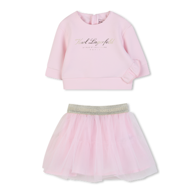 CONJUNTO DE MOLETOM E SAIA KARL LAGERFELD KIDS GIRL