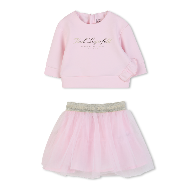 CONJUNTO DE MOLETOM E SAIA KARL LAGERFELD KIDS 
                        GIRL