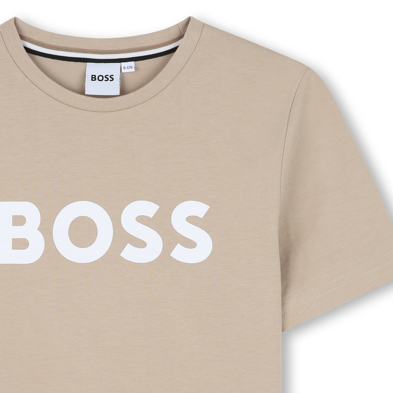 T-shirt manga curta em algod&atilde;o BOSS 
                        BOY