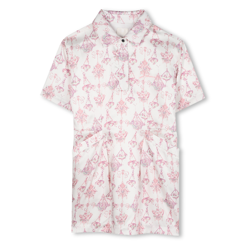 Vestido de cetim com gola polo GIVENCHY 
                    GIRL