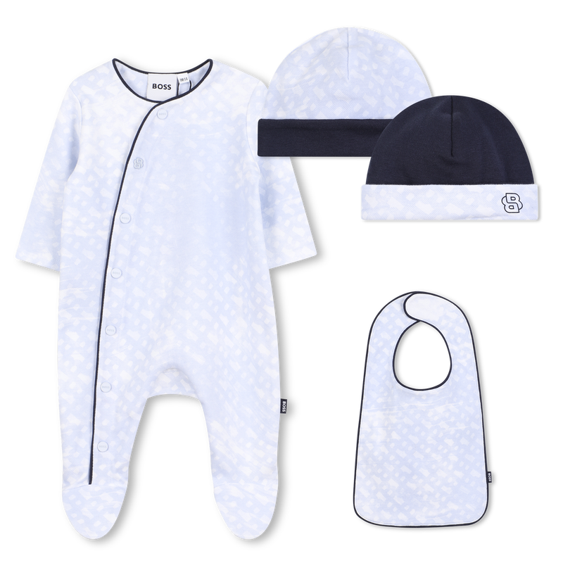 Conjunto de pijama, babador e chapéu BOSS 
                    BOY