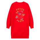 Vestido a direito com bordados KENZO KIDS 
                    GIRL