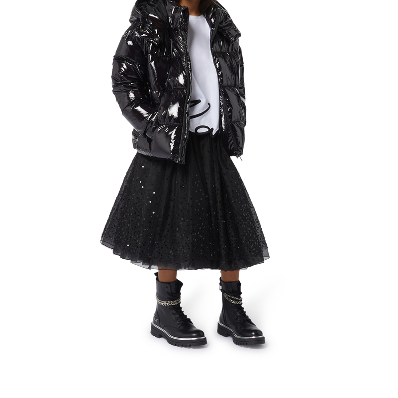 Bon&eacute; de algod&atilde;o com strass KARL LAGERFELD KIDS 
                        GIRL