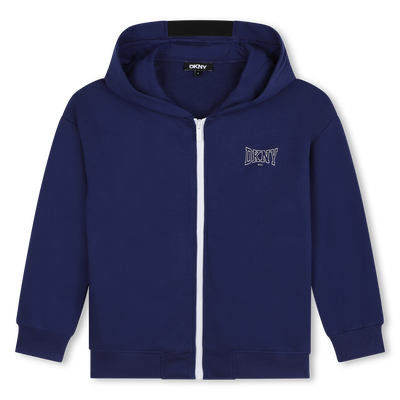 Cardig&atilde; em molet&atilde;o com capuz DKNY BOY