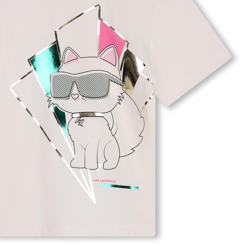 T-shirt com estampado KARL LAGERFELD KIDS 
                        GIRL