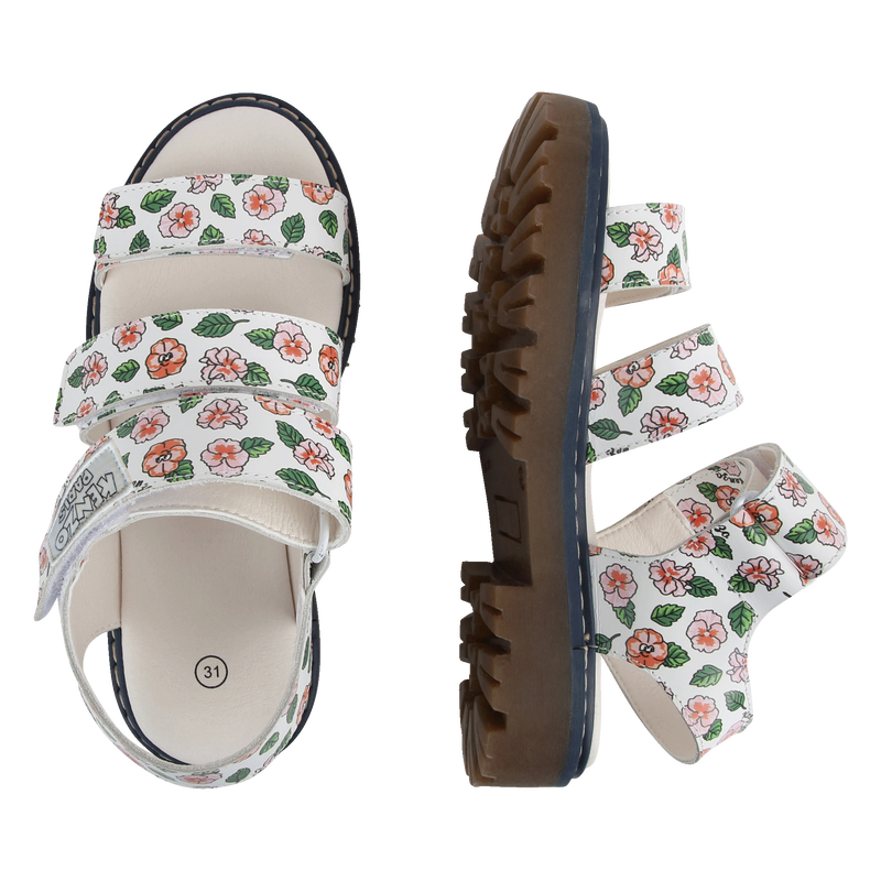 Sandálias em pele com velcro KENZO KIDS 
                    GIRL