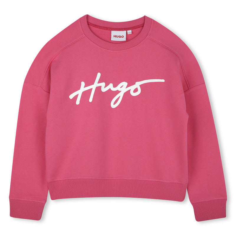 Sweatshirt em molet&atilde;o HUGO 
                        MENINA