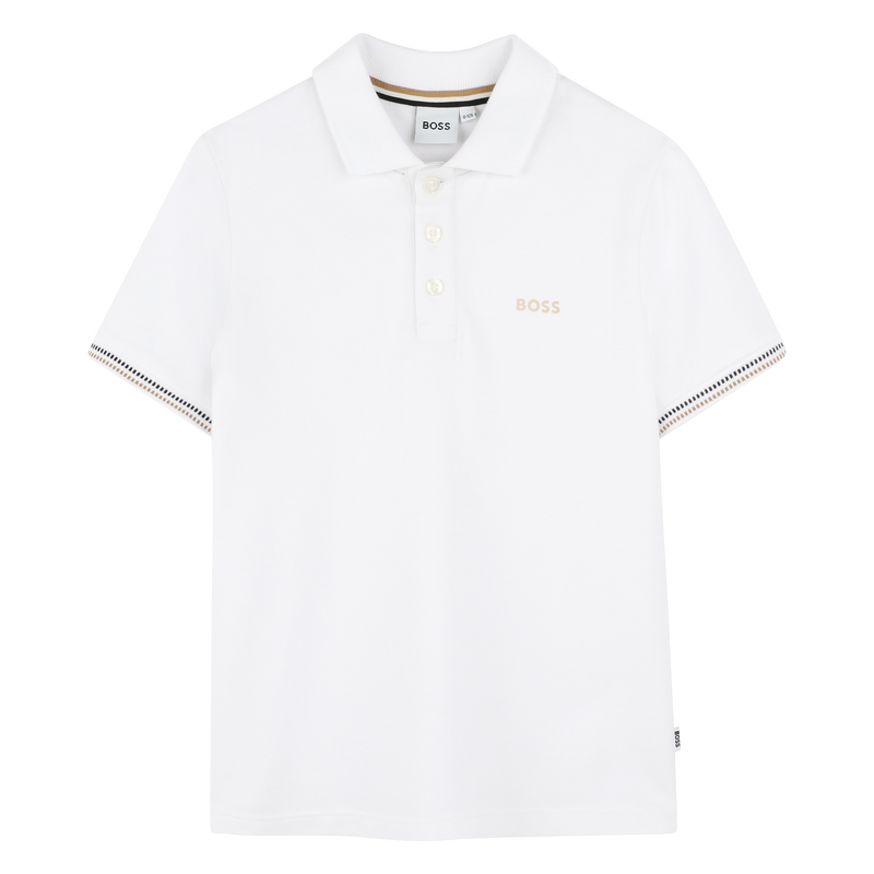 Polo com riscas tricolores BOSS 
                        BOY