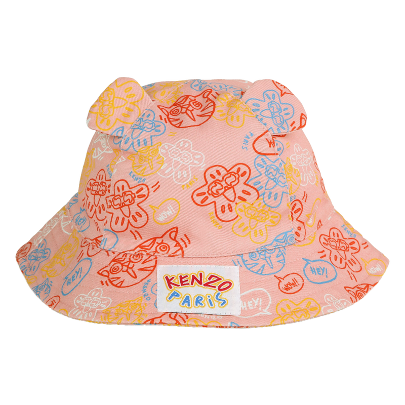 Printed cotton hat with ears KENZO KIDS 
                    UNISEX