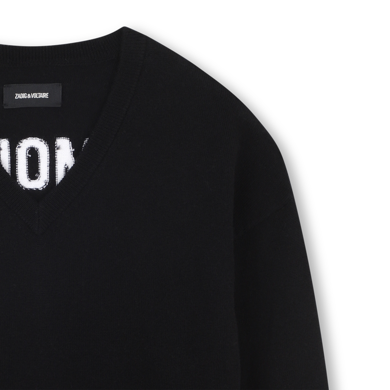 Camisola com decote em V e costas a contrastar ZADIG & VOLTAIRE 
                        GIRL