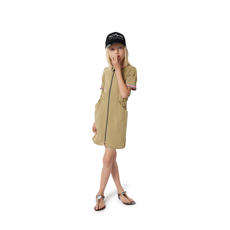 Vestido com fecho e gola polo KARL LAGERFELD KIDS 
                    GIRL