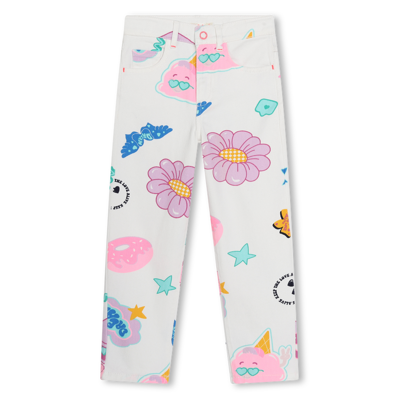 Calças estampadas em sarja BILLIEBLUSH 
                    GIRL