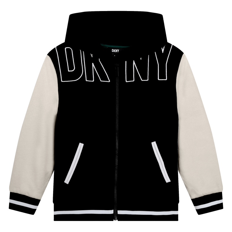 Cardigã em moletão com capuz DKNY 
                    BOY