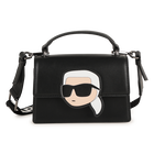 Mala de m&atilde;o em tecido revestido de gr&atilde;o fino KARL LAGERFELD KIDS 
                    GIRL
