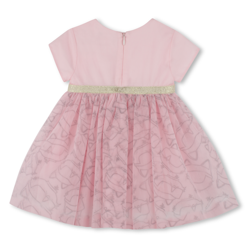 Vestido cerim&oacute;nia com folhos KARL LAGERFELD KIDS 
                        GIRL