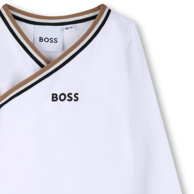 PIJAMA + BODYSUIT + GORRO + CONJUNTO DE LUVAS BOSS 
                        BOY