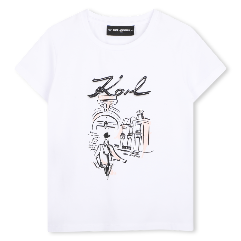 Camiseta de mangas curtas KARL LAGERFELD KIDS 
                        GIRL