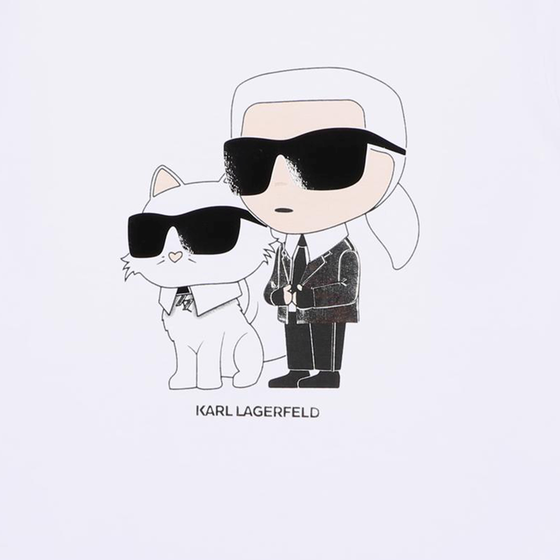 T-shirt com estampado KARL LAGERFELD KIDS 
                        GIRL