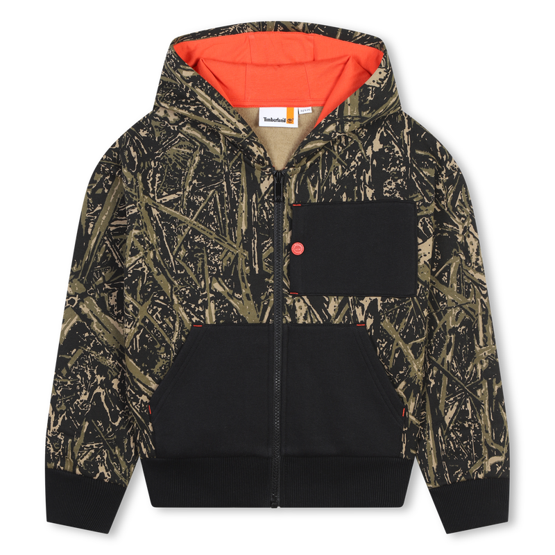 Cardig&atilde; em molet&atilde;o com capuz TIMBERLAND 
                        BOY