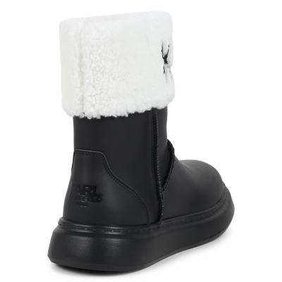 Botins em pele com revirado KARL LAGERFELD KIDS GIRL
