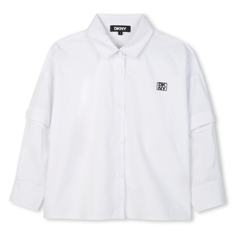 Camisa de popelina de algodão DKNY 
                    GIRL
