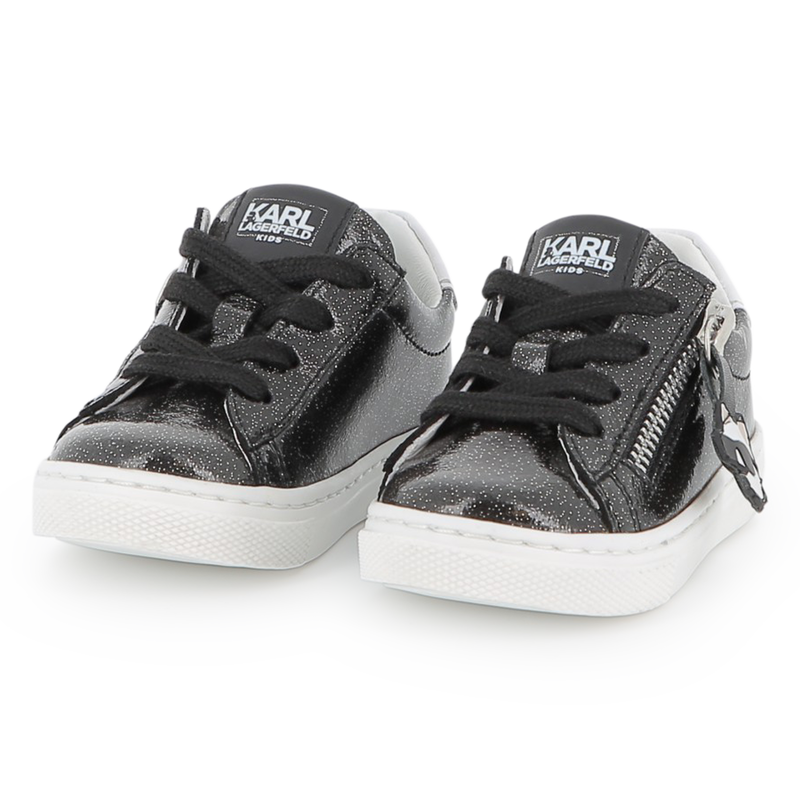 Tênis de couro de cano baixo KARL LAGERFELD KIDS 
                    GIRL