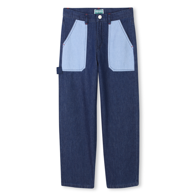 Embroidered jeans with pockets KENZO KIDS 
                    BOY