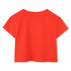 T-shirt "cropped" de algod&atilde;o MICHAEL KORS 
                    GIRL