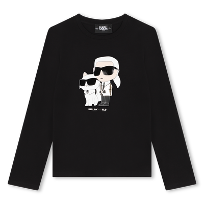 T-shirt com estampado KARL LAGERFELD KIDS GIRL