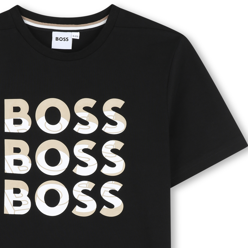 T-shirt manga curta em algod&atilde;o BOSS 
                        BOY