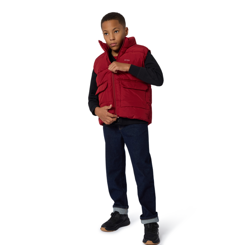 Cardigan com fecho de bot&atilde;o BOSS 
                        BOY