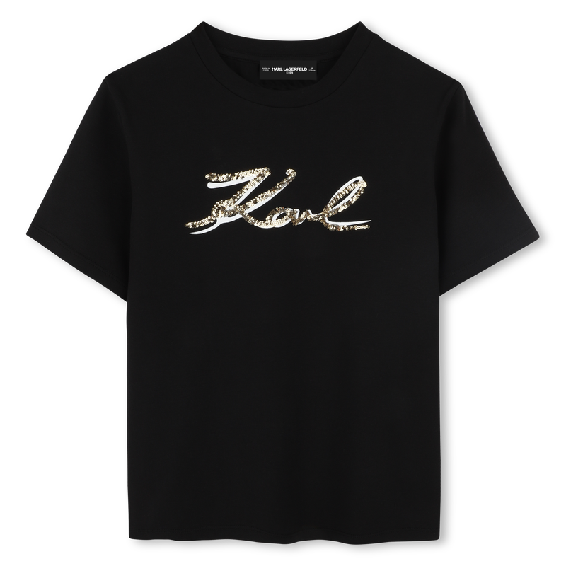 T-shirt com lantejoulas KARL LAGERFELD KIDS 
                        GIRL