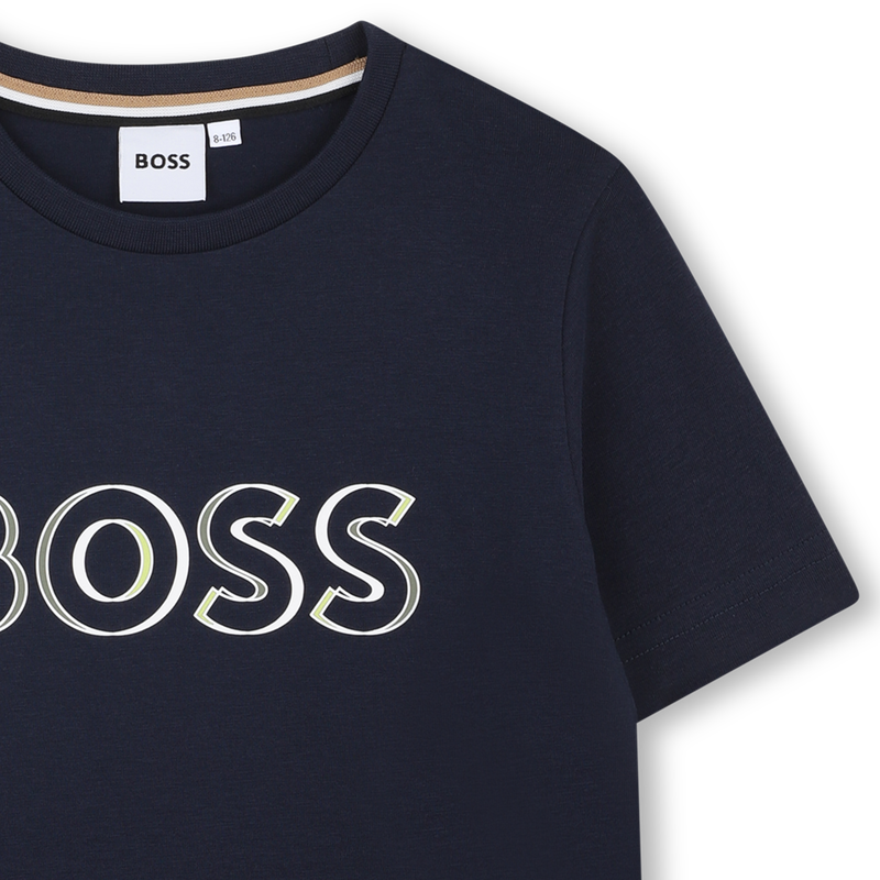T-shirt manga curta em algod&atilde;o BOSS 
                        BOY