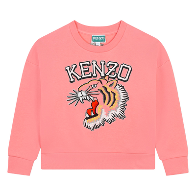 Sweatshirt de algodão bordada KENZO KIDS GIRL