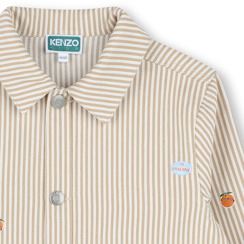 Blus&atilde;o de sarja &agrave;s riscas KENZO KIDS 
                        UNISSEXO