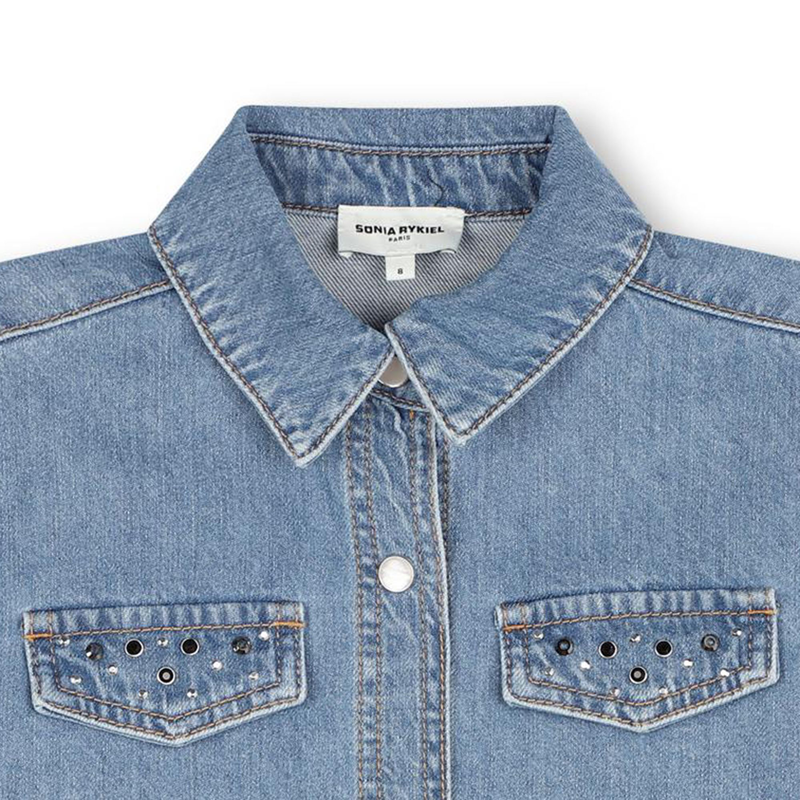 Camisa de ganga com strass SONIA RYKIEL 
                    GIRL