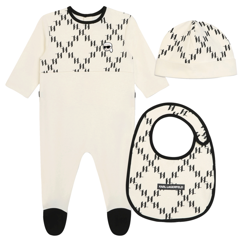 Conjunto de 3 peças de algodão KARL LAGERFELD KIDS 
                    BOY