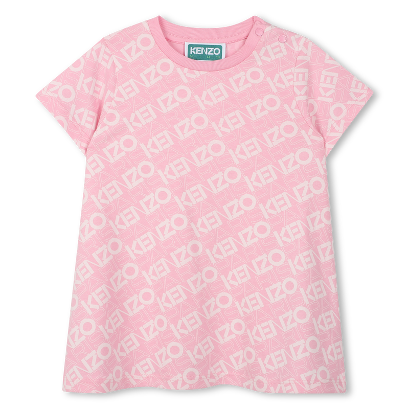 Vestido estampado de algod&atilde;o KENZO KIDS 
                        GIRL