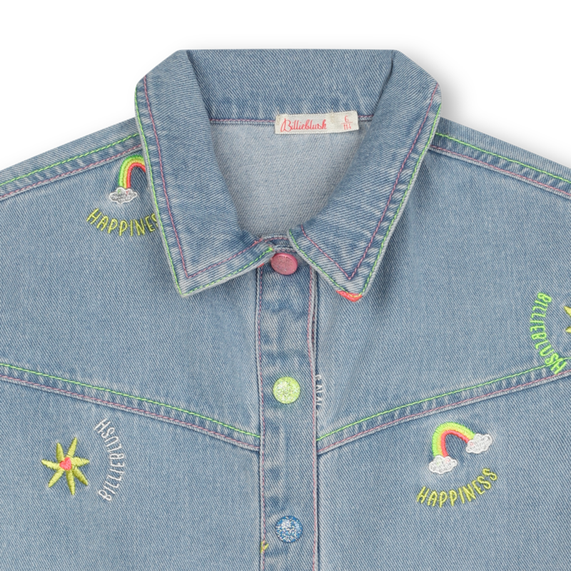 Embroidered denim playsuit BILLIEBLUSH 
                    GIRL