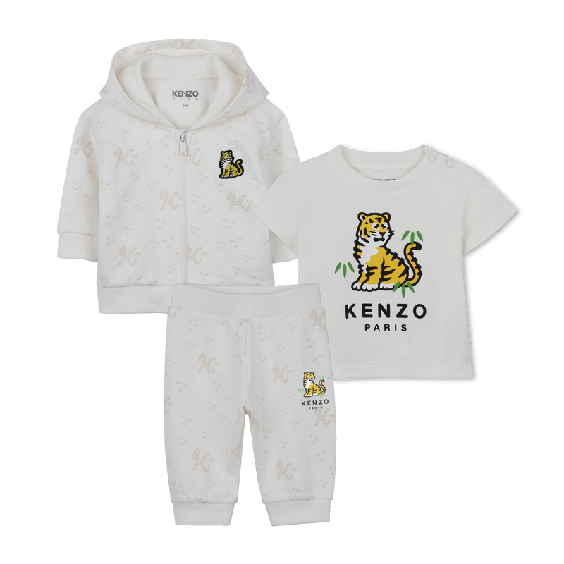 CONJUNTO T-SHIRT, CARDIGAN E CAL&Ccedil;AS KENZO KIDS 
                        UNISEX