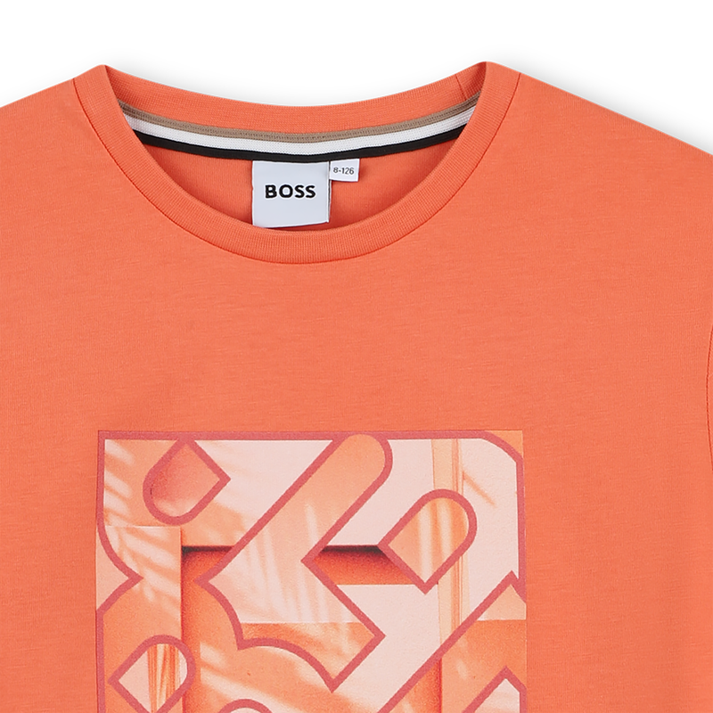 T-shirt manga curta em algod&atilde;o BOSS 
                        BOY