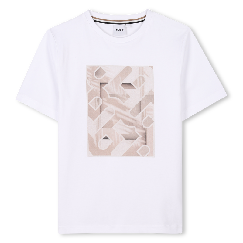 T-shirt manga curta em algod&atilde;o BOSS 
                        MENINO